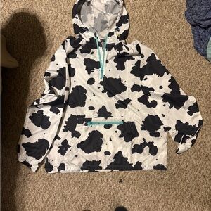 Stylish Black and White Cow Print Hoodie